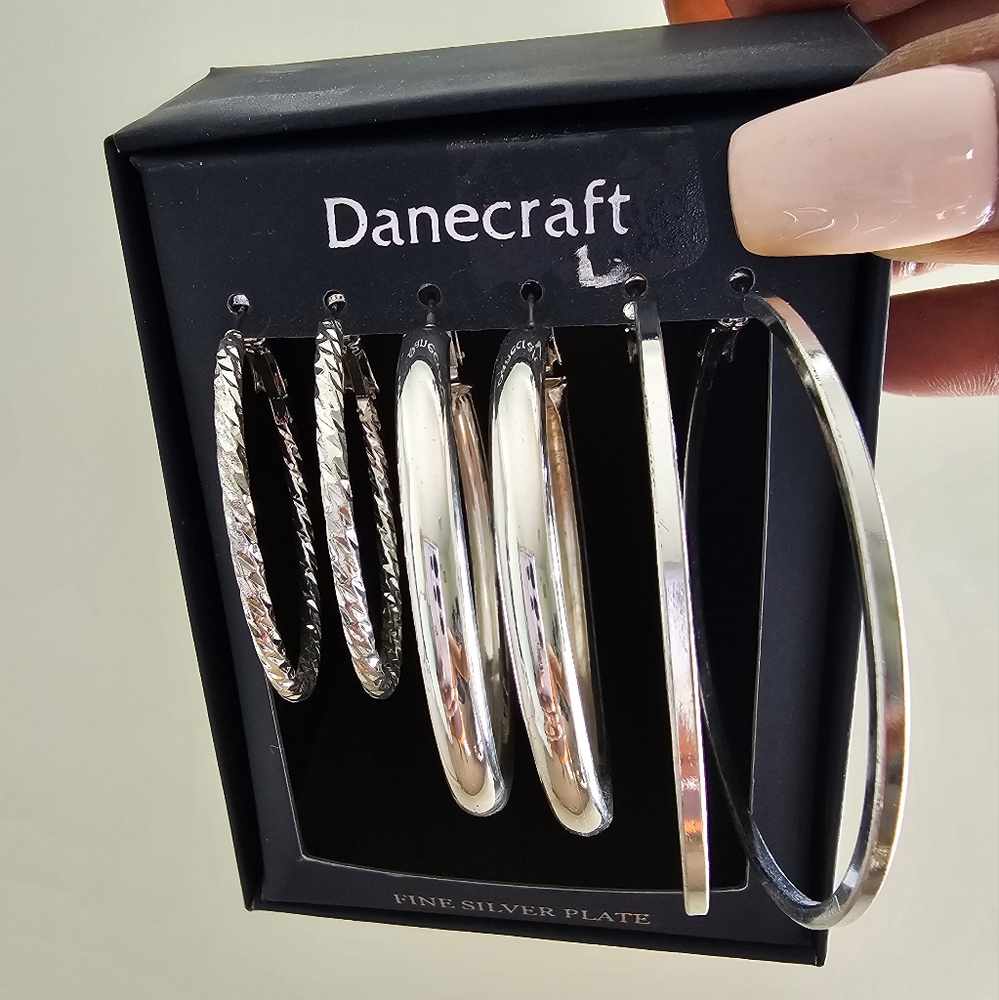 Silver plated hoop earrings